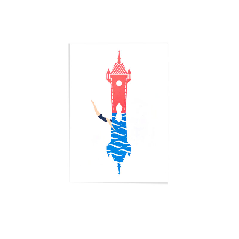 Stadtturm Baden – Postkarte Vorderseite