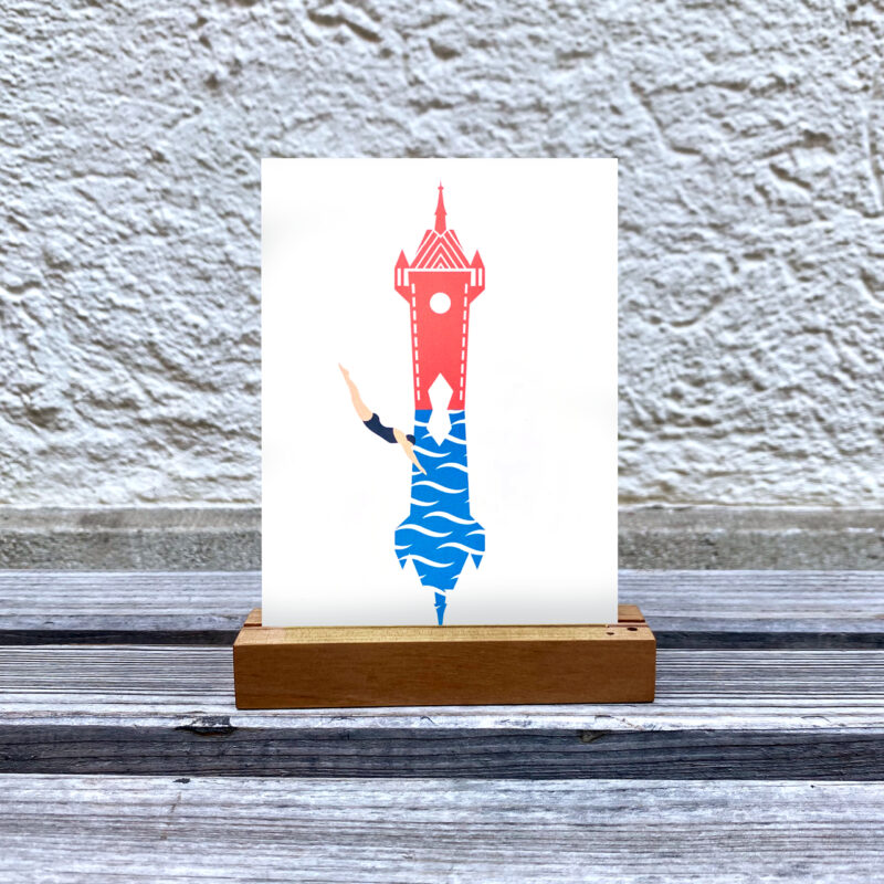 Stadtturm Baden – Postkarte
