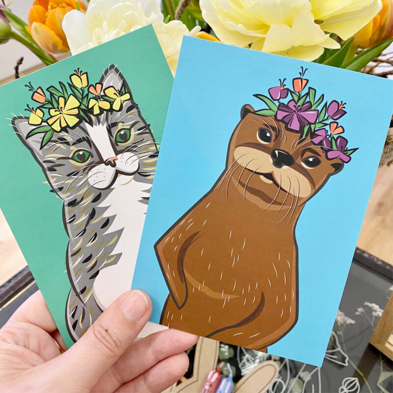 Blumentiere – Katze, Otter